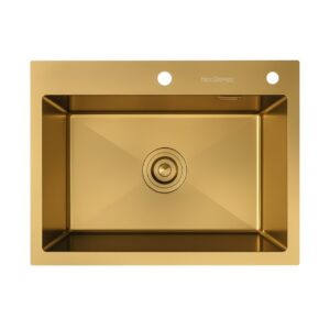 HansCoopper P6045GL – Gold SUS304 Stainless Steel Kitchen Sink, 60x45 cm, Luxury Single Bowl Design