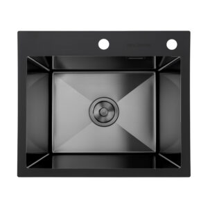 HansCoopper P5045BL – Compact Black SUS304 Stainless Steel Kitchen Sink for Modern Kitchens