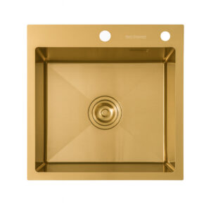 HansCoopper P5045GL – Compact Gold SUS304 Stainless Steel Kitchen Sink