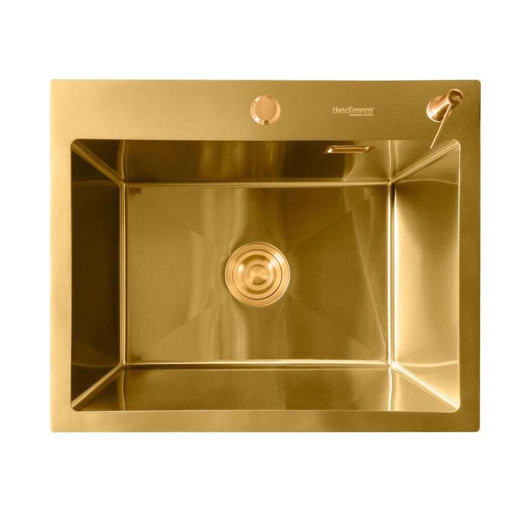 HansCoopper P5545GL Sink, Stainless Steel, Gold