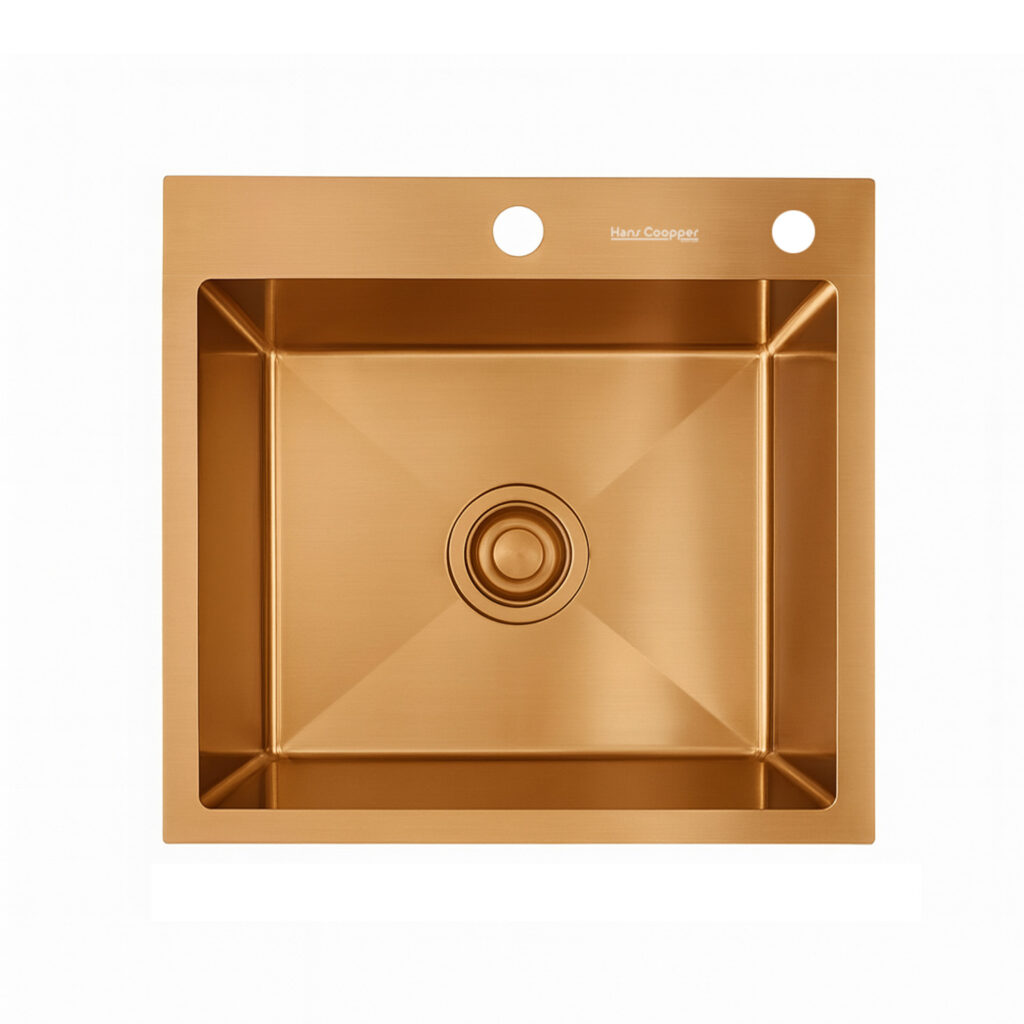 HansCoopper P5545RG Sink, Stainless Steel, Rose Gold