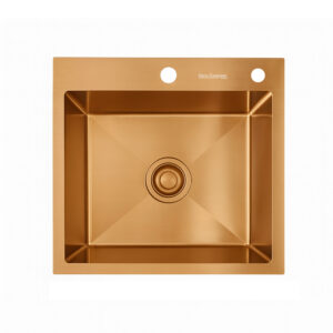 HansCoopper P5545RG – Rose Gold SUS304 Stainless Steel Kitchen Sink with Wide Bowl and PVD Finish