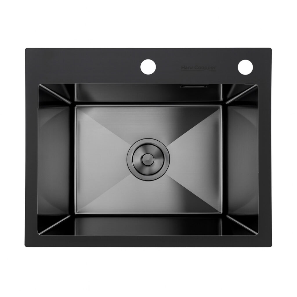 HansCoopper P6045BL Sink, Stainless Steel, Black
