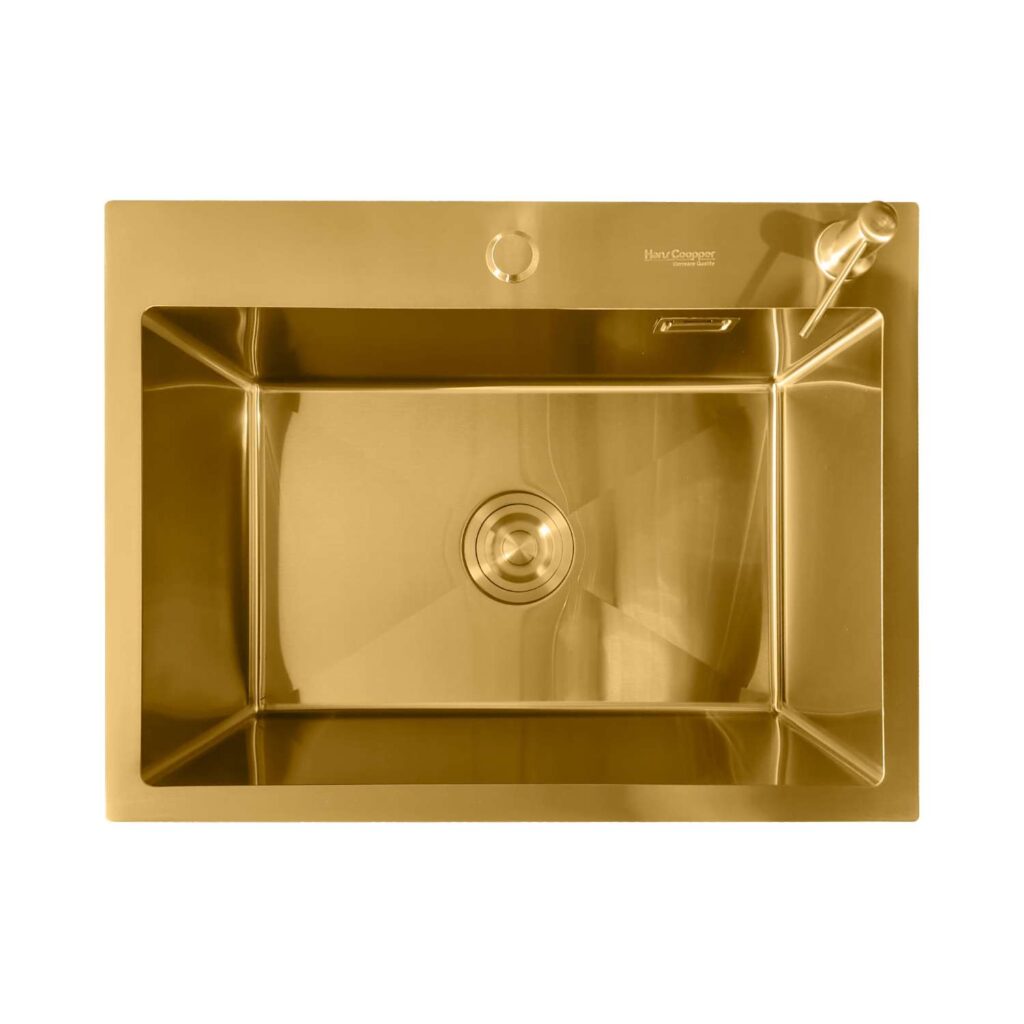 HansCoopper P6045GL Sink, Stainless Steel, Gold