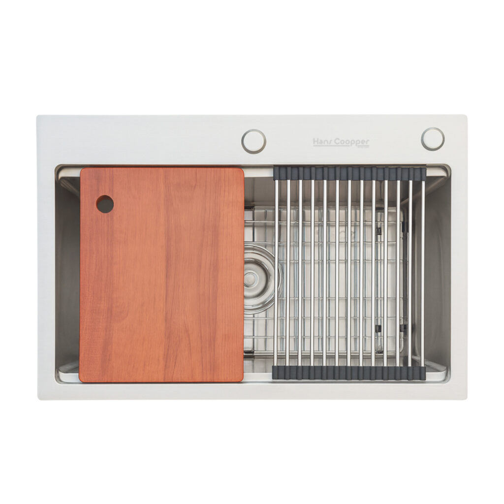 HansCoopper 6845W-BR Sink, Stainless Steel, Brushed